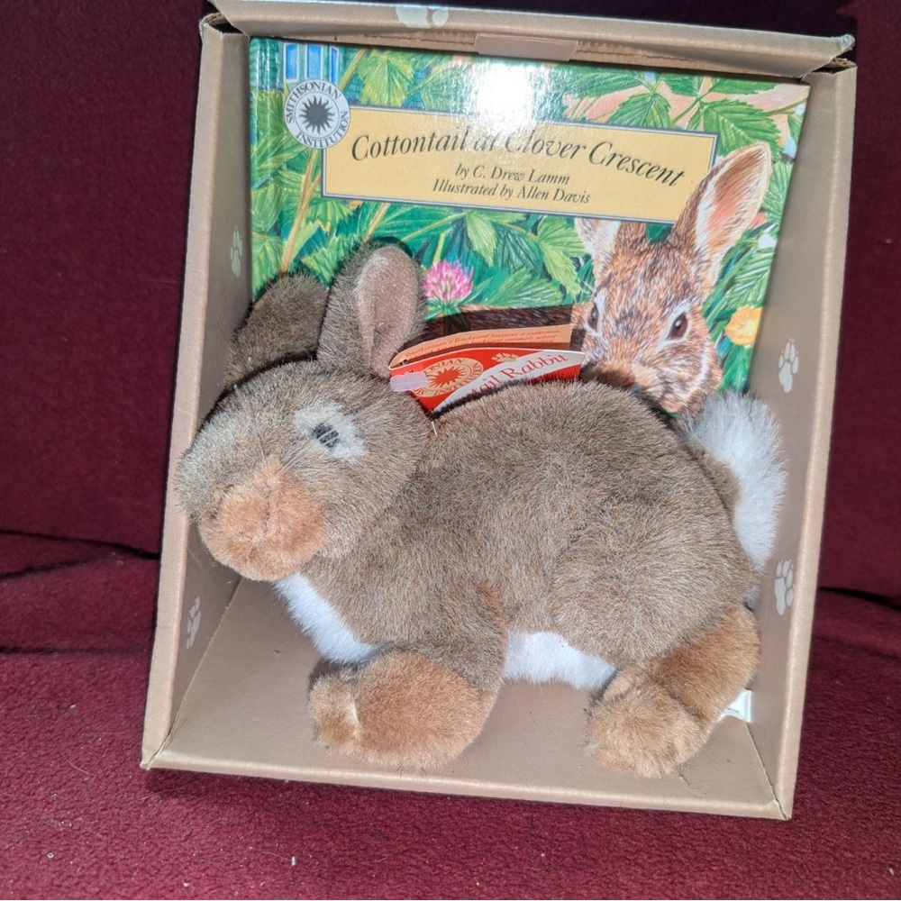 “Cottontail at Clover Crescent” book and Cottontail Rabbit Plushie